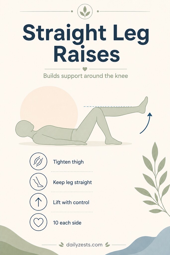 Person lying on their back lifting one straight leg to strengthen the muscles around the knee.