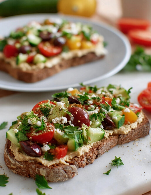 My New Favorite Lunch: You Have to Try These Zesty Garden Hummus Slices!