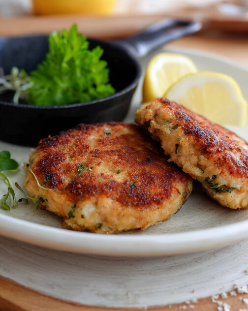 Salmon & Potato Patties — golden-crusted, herb-flecked