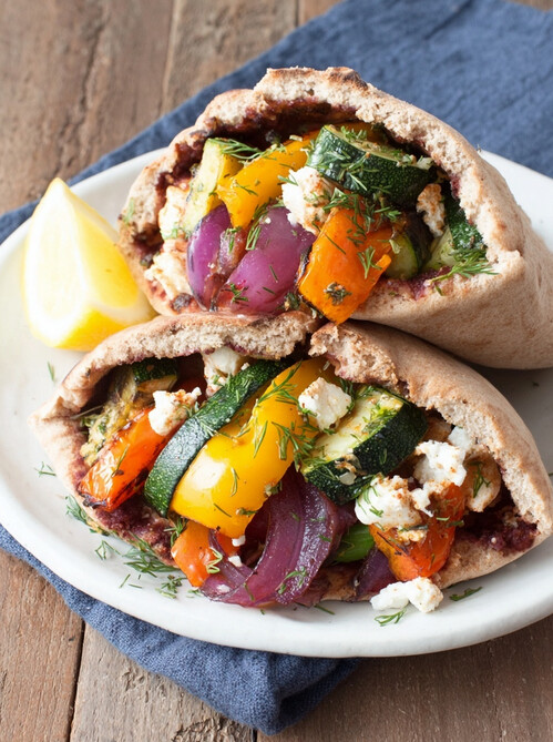 The Best DASH Diet Recipe for Flavorful Roasted Veggie Pitas