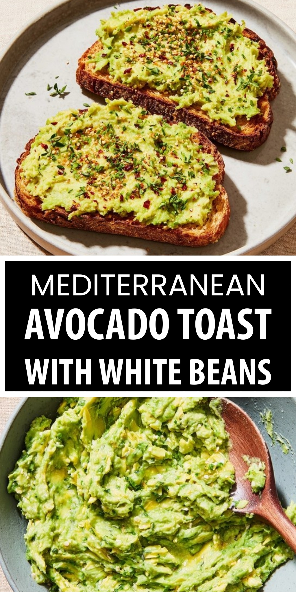 Mediterranean Avocado Toast — creamy white beans, dukkah dust