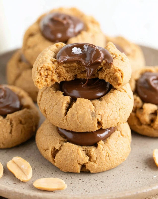 Salted Keto Peanut Butter Thumbprints Recipe