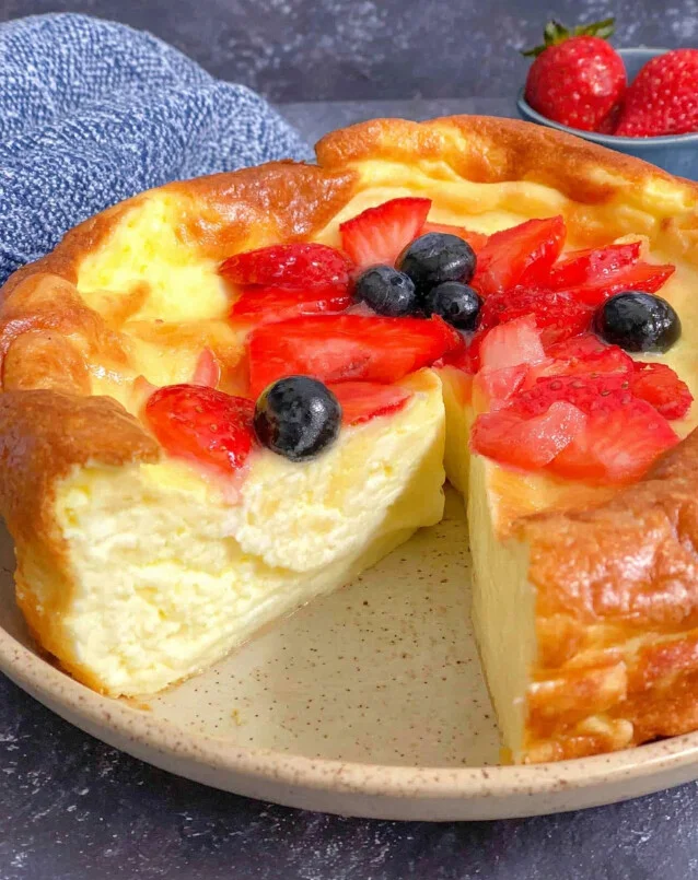 The American Table’s 3-Ingredient Yogurt Custard Cake — dense, creamy wedge