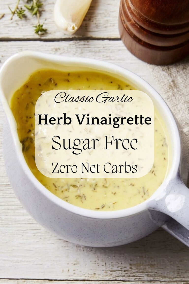 Classic Garlic-Herb Vinaigrette: Sugar-Free & Zero Net Carb